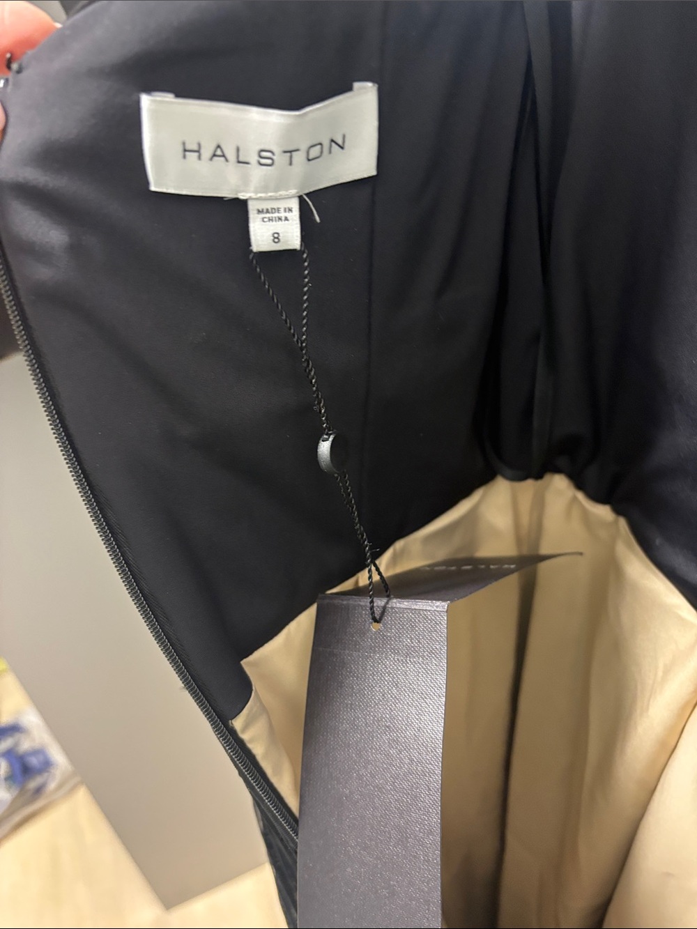 Halston Heritage Black Sequin Pleated Wedding Guest Dress - Picture 10 of 12